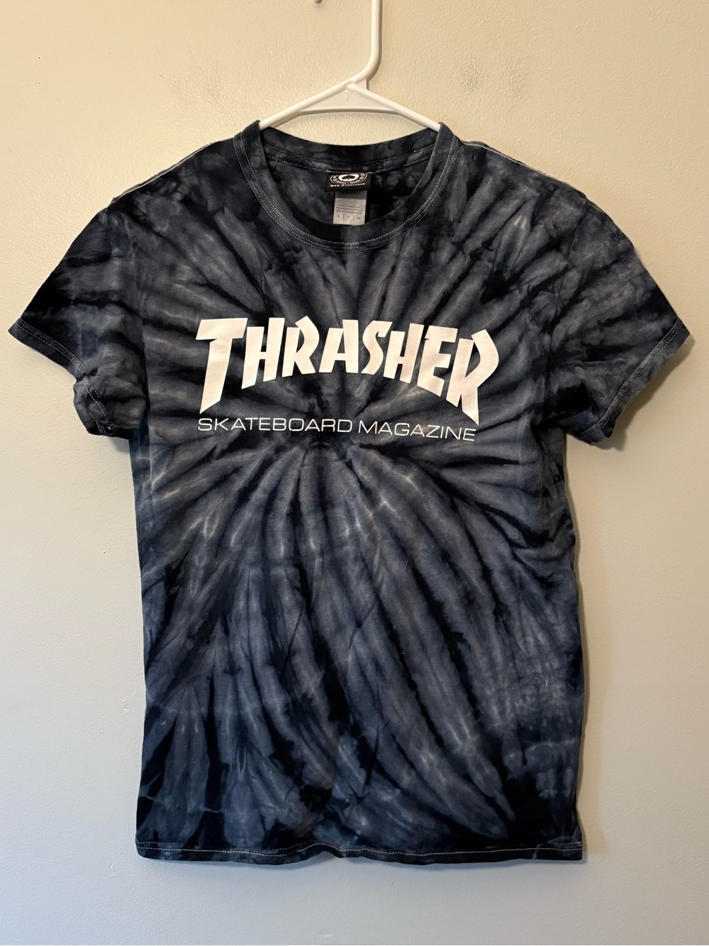 Thrasher Black Tie-Dye Logo Skater T-Shirt, Size Small Women’s